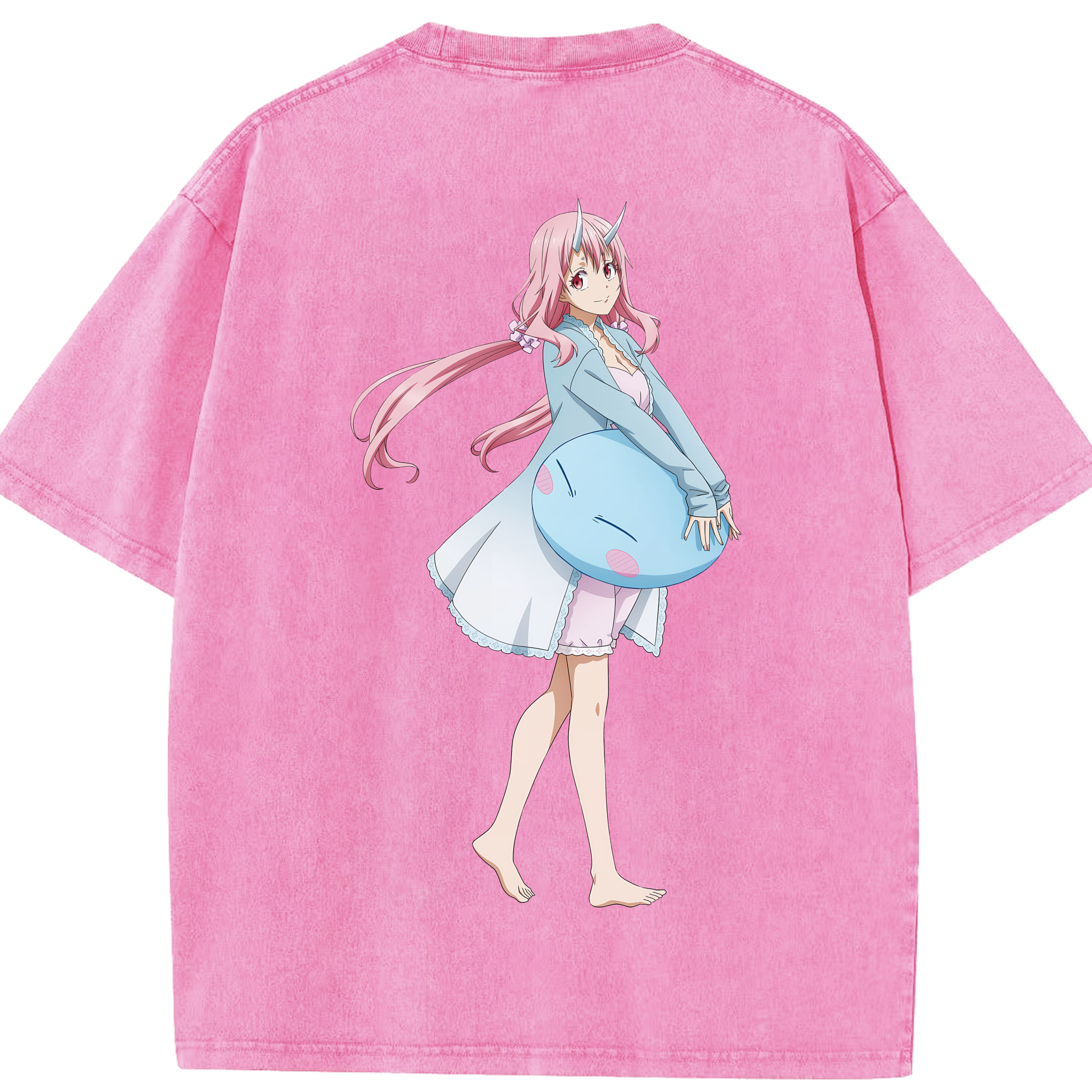 （画像用） 転スラ Regarding Reincarnated to Slime 綿100% ヴィンテージ風 半袖Tシャツ（背面プリント）